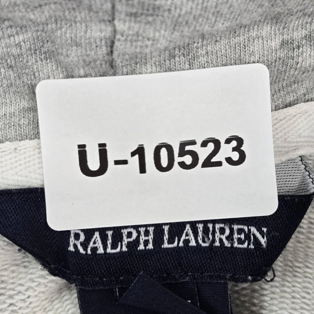 Ralph Lauren Boy Hoodie 3/3T Gray Big Pony Embroidered Zipper Long Sleeve‎